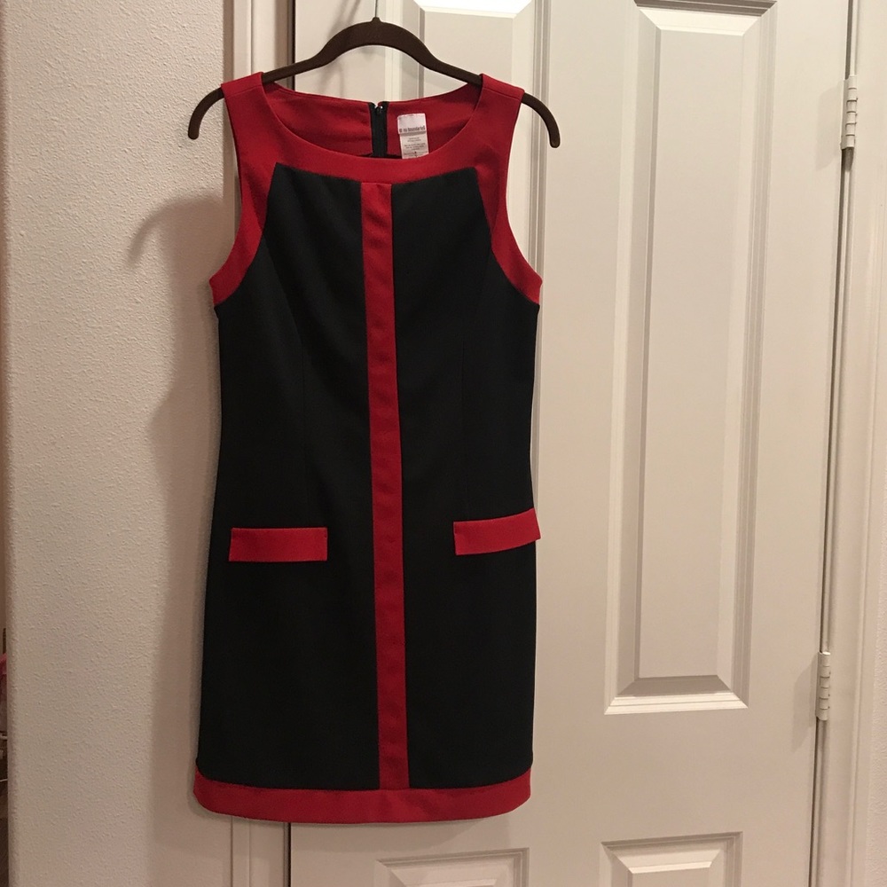 Color Block Black & Red Dress